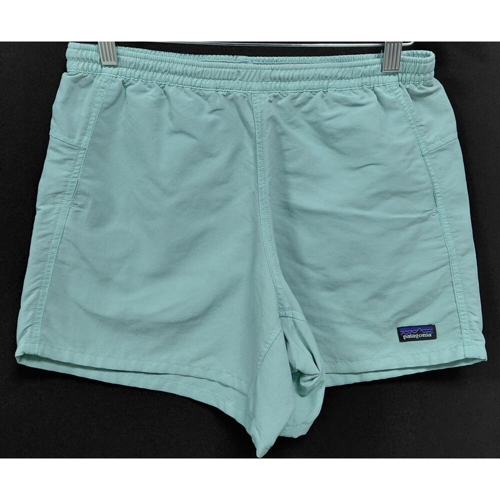 Patagonia Nylon Shorts Aqua Blue Solid Lightweight Women Size S